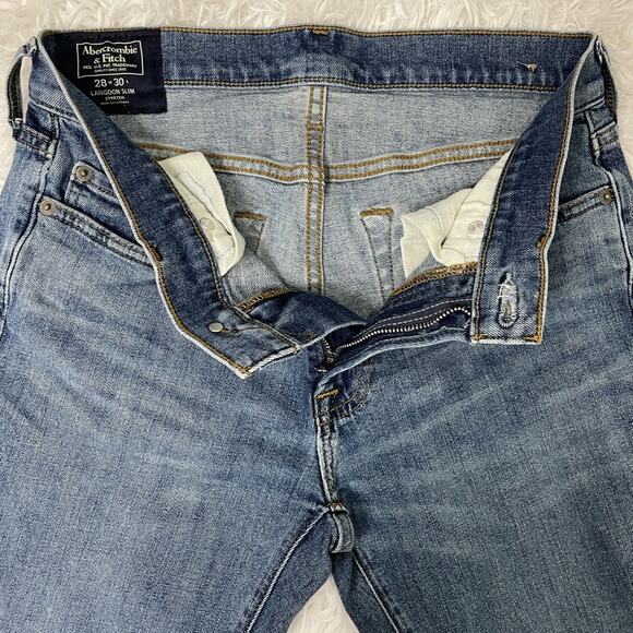 Abercrombie & Fitch Langdon Slim Jeans Medium Wash Menβs Size 28 x 30 - Picture 5 of 14